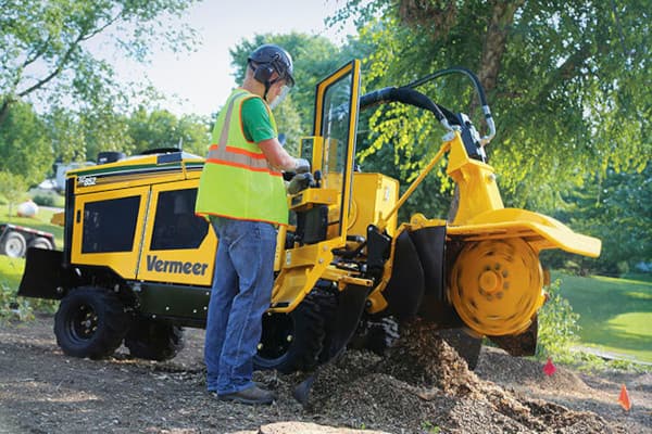 grinding a tree stump